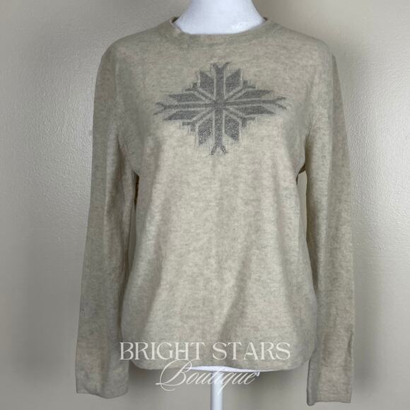 Rare Snowflake Wool Blend Sweater Alt ASO Lorelai Gilmore Girls Cream Silver - Picture 5 of 10